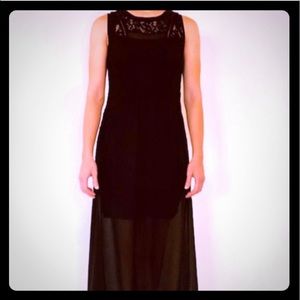 NWT Sleek Black Dress With Slip Included